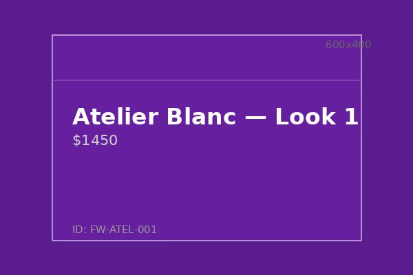 Atelier Blanc — Look 1